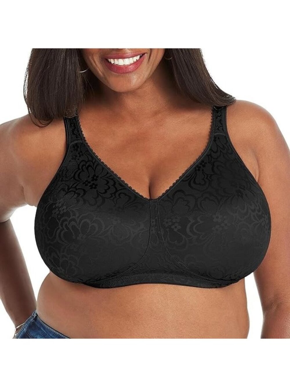 Playtex  Ultimate Lift & Support Wireless Bra 4745 BLACK 46B NWT